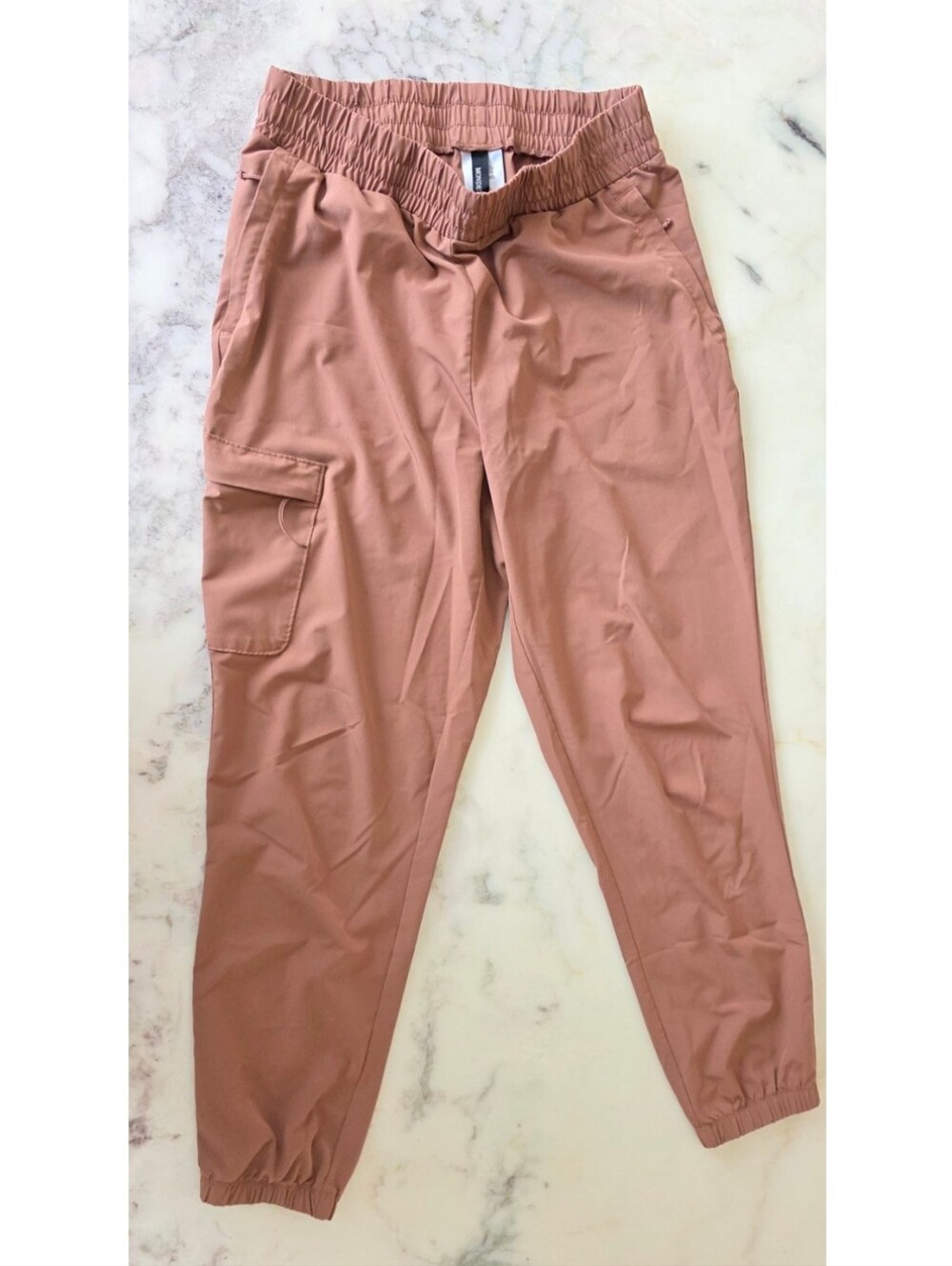 Mondetta Women's Joggers - Dusty Rose Mauve Large HighRise Tapered Utility Pants